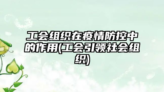 工會(huì)組織在疫情防控中的作用(工會(huì)引領(lǐng)社會(huì)組織)