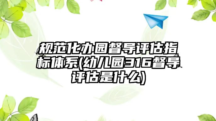 規(guī)范化辦園督導(dǎo)評(píng)估指標(biāo)體系(幼兒園316督導(dǎo)評(píng)估是什么)