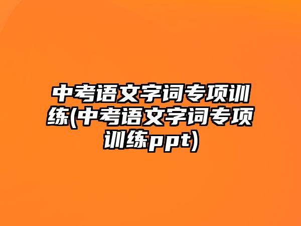 中考語文字詞專項(xiàng)訓(xùn)練(中考語文字詞專項(xiàng)訓(xùn)練ppt)