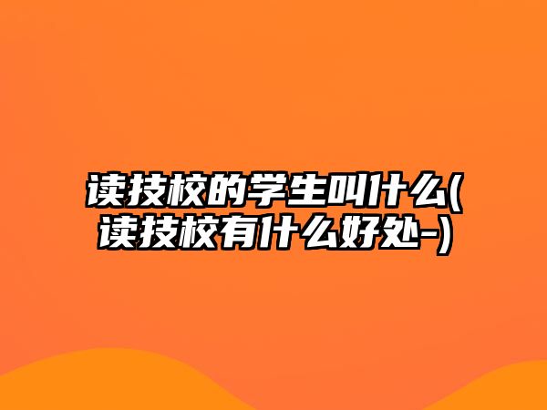 讀技校的學(xué)生叫什么(讀技校有什么好處-)