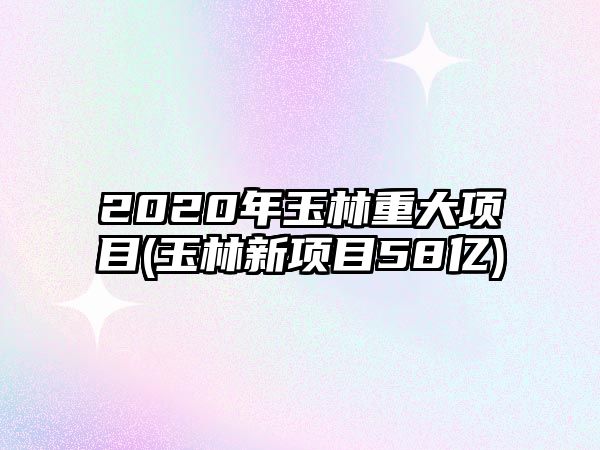 2020年玉林重大項(xiàng)目(玉林新項(xiàng)目58億)