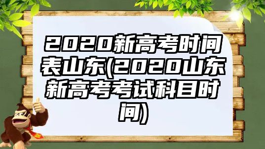 2020新高考時(shí)間表山東(2020山東新高考考試科目時(shí)間)