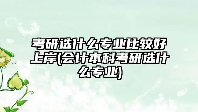 考研選什么專業(yè)比較好上岸(會(huì)計(jì)本科考研選什么專業(yè))