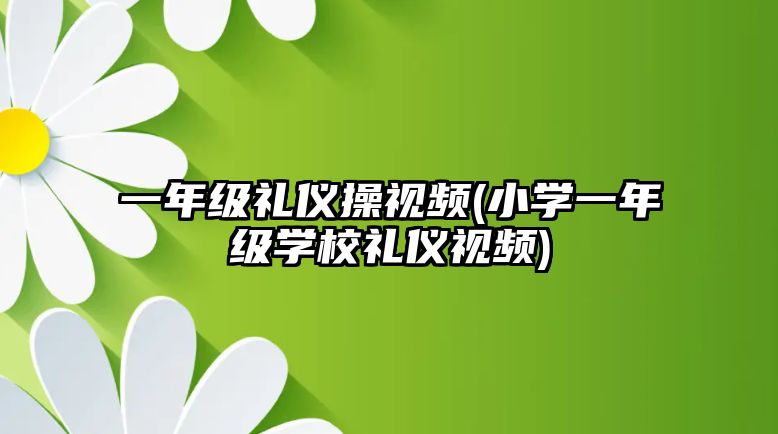 一年級禮儀操視頻(小學一年級學校禮儀視頻)