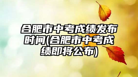 合肥市中考成績(jī)發(fā)布時(shí)間(合肥市中考成績(jī)即將公布)