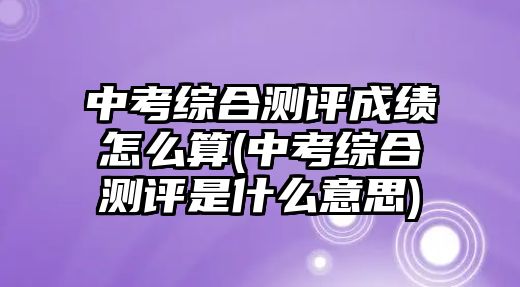 中考綜合測評成績怎么算(中考綜合測評是什么意思)