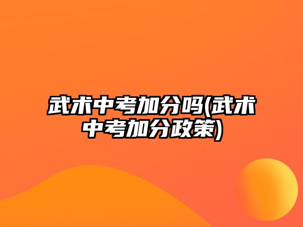 武術(shù)中考加分嗎(武術(shù)中考加分政策)