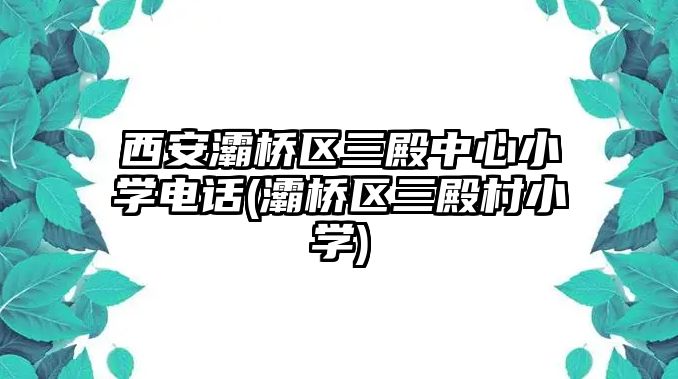 西安灞橋區(qū)三殿中心小學(xué)電話(灞橋區(qū)三殿村小學(xué))