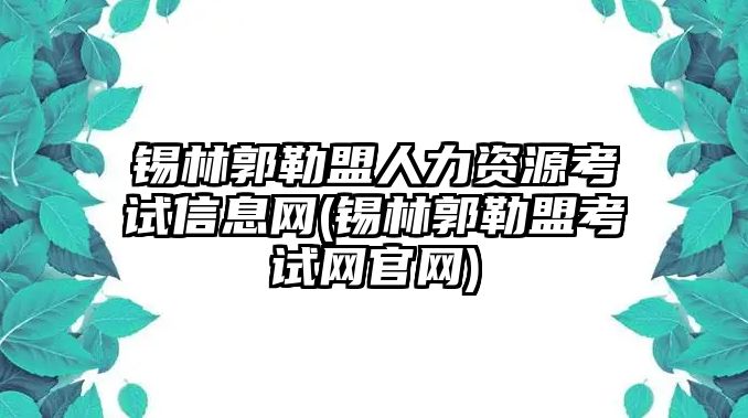 錫林郭勒盟人力資源考試信息網(wǎng)(錫林郭勒盟考試網(wǎng)官網(wǎng))