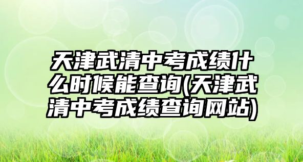 天津武清中考成績什么時候能查詢(天津武清中考成績查詢網(wǎng)站)