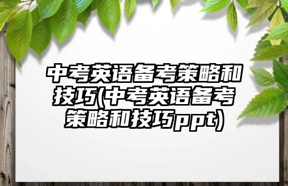 中考英語備考策略和技巧(中考英語備考策略和技巧ppt)