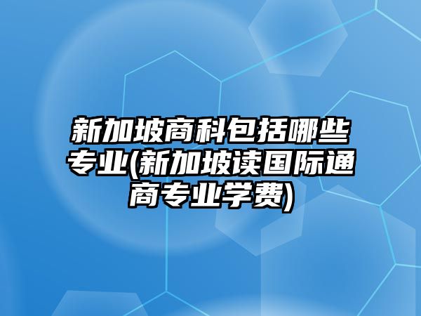 新加坡商科包括哪些專業(yè)(新加坡讀國際通商專業(yè)學(xué)費(fèi))