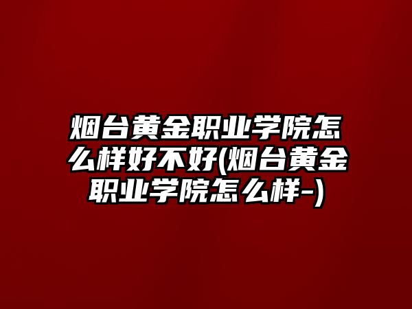 煙臺(tái)黃金職業(yè)學(xué)院怎么樣好不好(煙臺(tái)黃金職業(yè)學(xué)院怎么樣-)