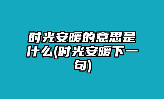 時光安暖的意思是什么(時光安暖下一句)