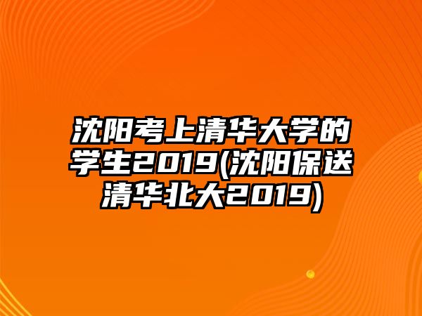 沈陽考上清華大學(xué)的學(xué)生2019(沈陽保送清華北大2019)