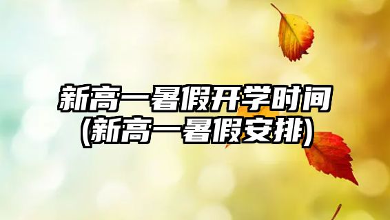 新高一暑假開(kāi)學(xué)時(shí)間(新高一暑假安排)