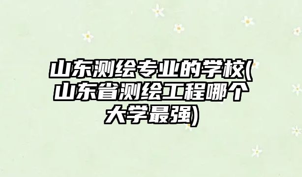 山東測(cè)繪專業(yè)的學(xué)校(山東省測(cè)繪工程哪個(gè)大學(xué)最強(qiáng))