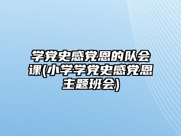 學黨史感黨恩的隊會課(小學學黨史感黨恩主題班會)