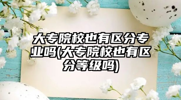 大專院校也有區(qū)分專業(yè)嗎(大專院校也有區(qū)分等級(jí)嗎)