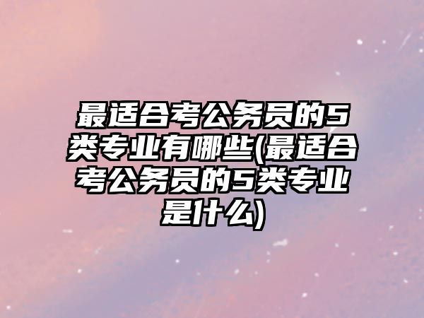 最適合考公務(wù)員的5類專業(yè)有哪些(最適合考公務(wù)員的5類專業(yè)是什么)