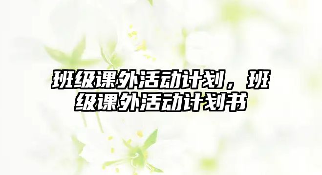 班級課外活動計劃，班級課外活動計劃書