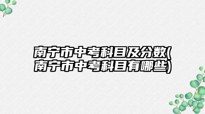 南寧市中考科目及分?jǐn)?shù)(南寧市中考科目有哪些)