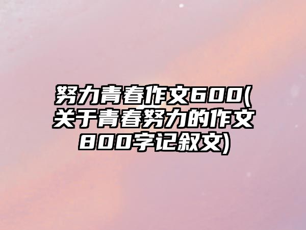 努力青春作文600(關(guān)于青春努力的作文800字記敘文)