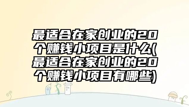 最適合在家創(chuàng)業(yè)的20個賺錢小項目是什么(最適合在家創(chuàng)業(yè)的20個賺錢小項目有哪些)