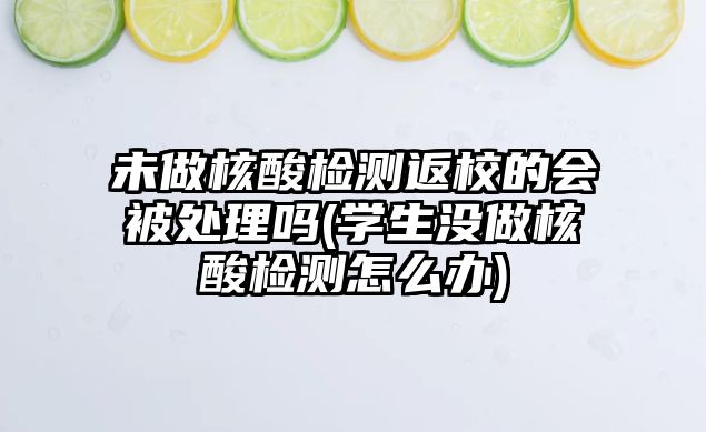 未做核酸檢測返校的會被處理嗎(學(xué)生沒做核酸檢測怎么辦)