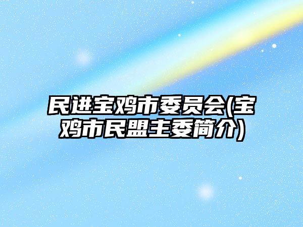 民進寶雞市委員會(寶雞市民盟主委簡介)