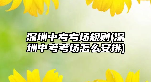 深圳中考考場規(guī)則(深圳中考考場怎么安排)