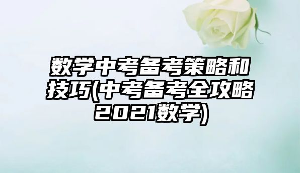 數(shù)學(xué)中考備考策略和技巧(中考備考全攻略2021數(shù)學(xué))