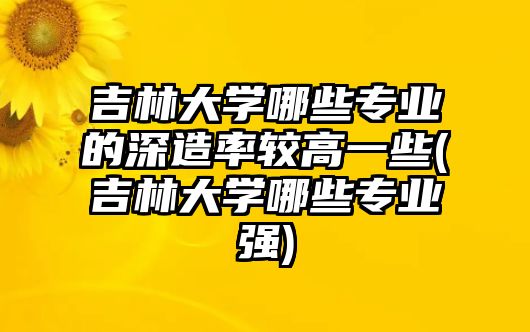 吉林大學哪些專業(yè)的深造率較高一些(吉林大學哪些專業(yè)強)