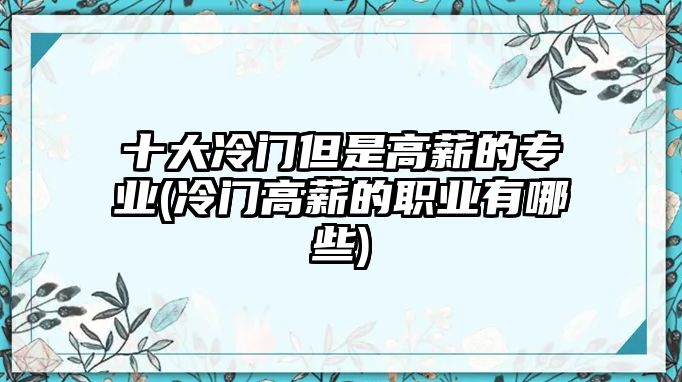 十大冷門但是高薪的專業(yè)(冷門高薪的職業(yè)有哪些)