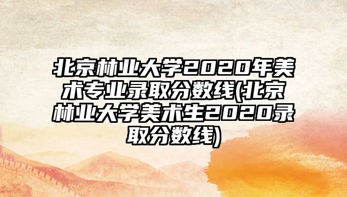 北京林業(yè)大學(xué)2020年美術(shù)專業(yè)錄取分數(shù)線(北京林業(yè)大學(xué)美術(shù)生2020錄取分數(shù)線)