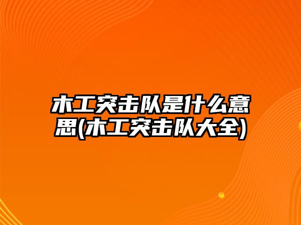 木工突擊隊(duì)是什么意思(木工突擊隊(duì)大全)