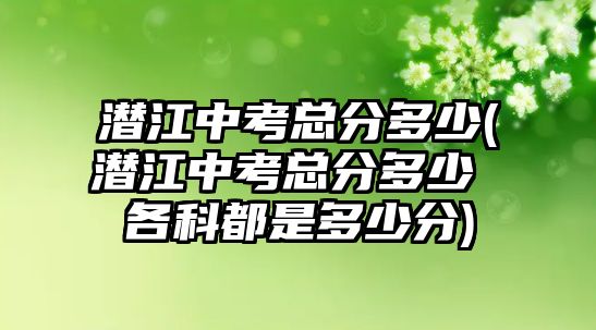 潛江中考總分多少(潛江中考總分多少 各科都是多少分)