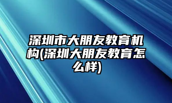 深圳市大朋友教育機(jī)構(gòu)(深圳大朋友教育怎么樣)