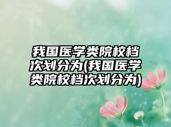 我國(guó)醫(yī)學(xué)類院校檔次劃分為(我國(guó)醫(yī)學(xué)類院校檔次劃分為)