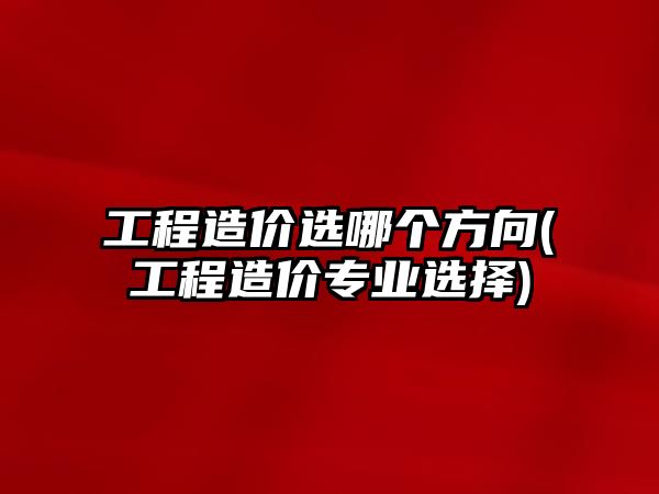 工程造價選哪個方向(工程造價專業(yè)選擇)