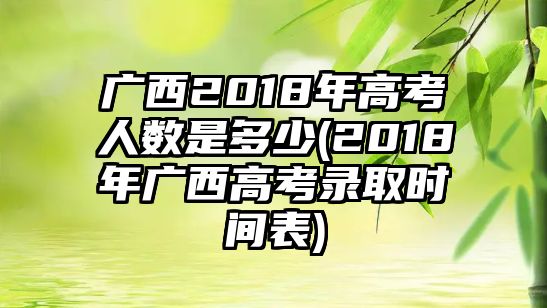 廣西2018年高考人數(shù)是多少(2018年廣西高考錄取時(shí)間表)