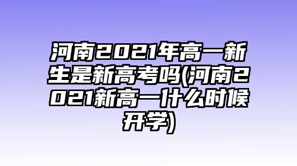 河南2021年高一新生是新高考嗎(河南2021新高一什么時候開學)