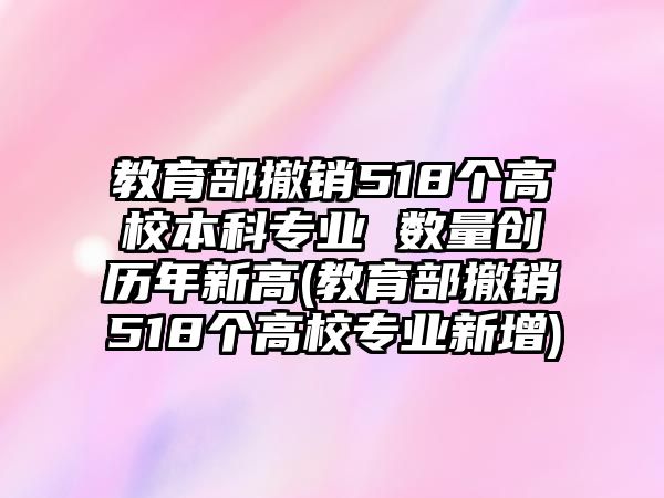 教育部撤銷518個高校本科專業(yè) 數(shù)量創(chuàng)歷年新高(教育部撤銷518個高校專業(yè)新增)