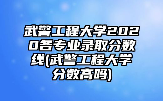 武警工程大學(xué)2020各專業(yè)錄取分?jǐn)?shù)線(武警工程大學(xué)分?jǐn)?shù)高嗎)