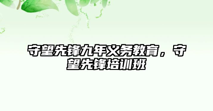 守望先鋒九年義務(wù)教育，守望先鋒培訓(xùn)班