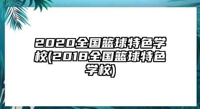 2020全國籃球特色學(xué)校(2018全國籃球特色學(xué)校)