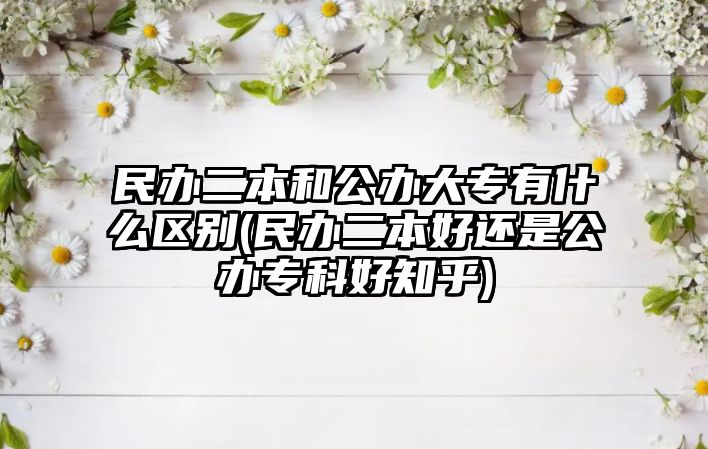 民辦二本和公辦大專有什么區(qū)別(民辦二本好還是公辦?？坪弥?