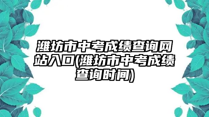 濰坊市中考成績(jī)查詢網(wǎng)站入口(濰坊市中考成績(jī)查詢時(shí)間)