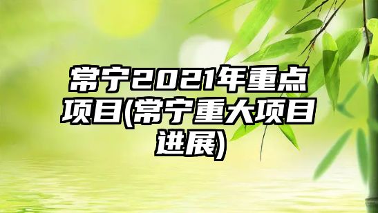 常寧2021年重點項目(常寧重大項目進展)