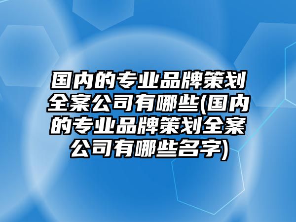 國內的專業(yè)品牌策劃全案公司有哪些(國內的專業(yè)品牌策劃全案公司有哪些名字)